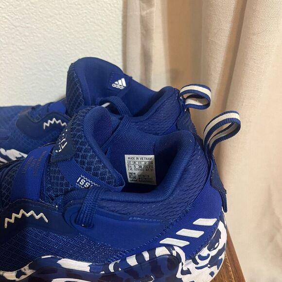 NWOT Adidas D.O.N. Issue 3 Kansas City Jayhawks NCAA Basketball Shoe Blue 5.5 - Picture 8 of 13